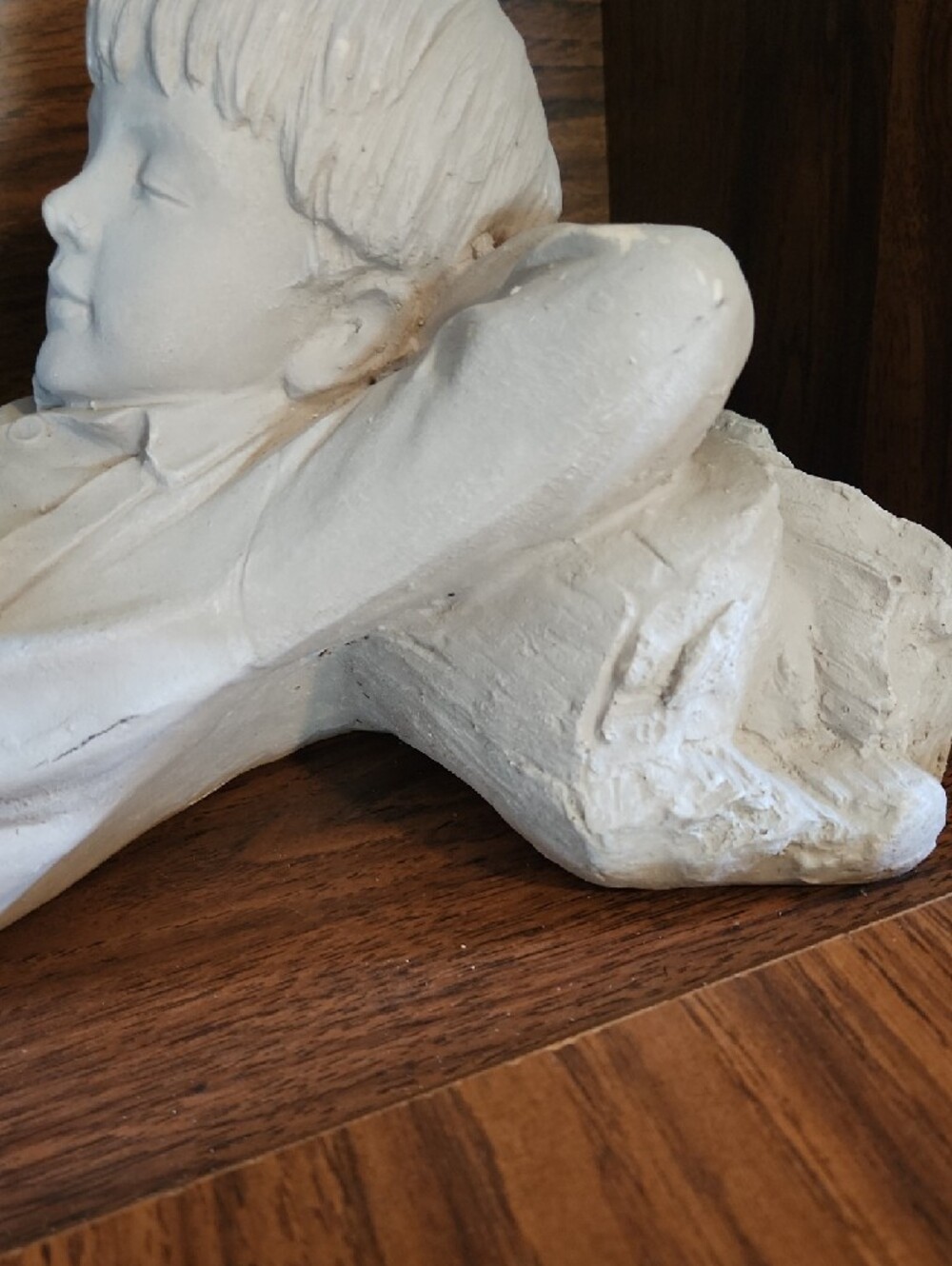 Gray Distressed Reclining Boy Garden Figurine - Picture 9 of 10